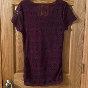 Vanity vneck with lace detail back